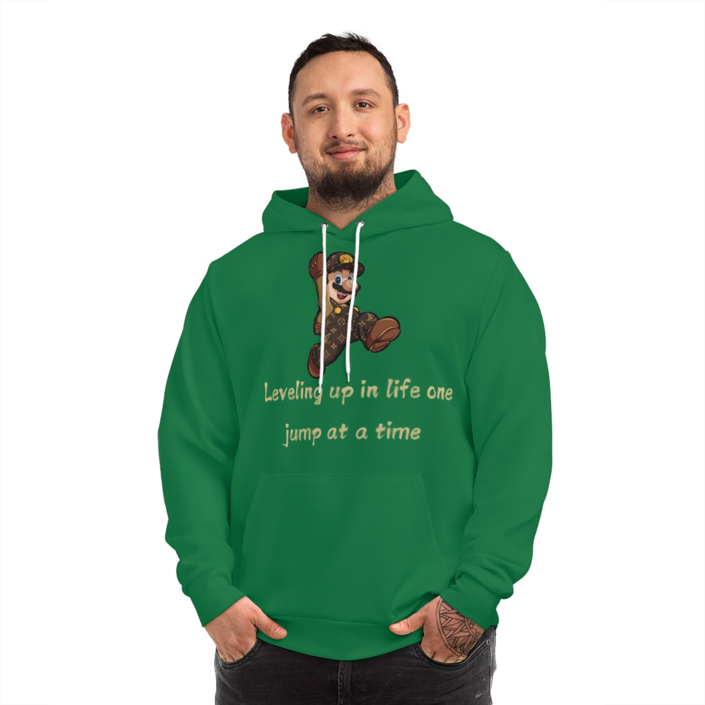 Arcade Circuit Green Hoodie for Men – Retro Gamer Level-Up Grind Mode Streetwear