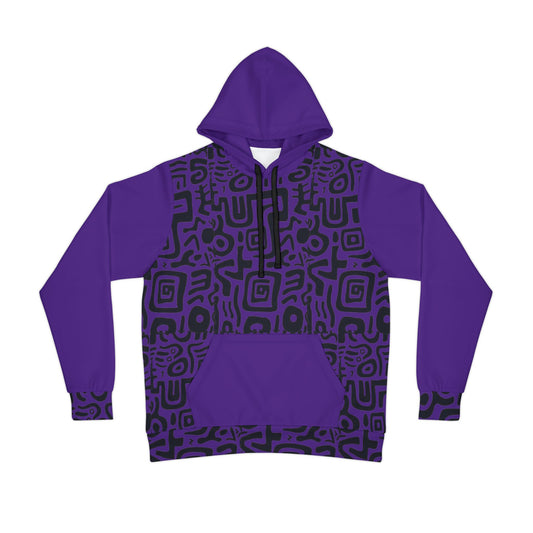 🔥 Bold Purple & Black Tribal Pattern Hoodie – Edgy Streetwear Meets Comfort (2025)