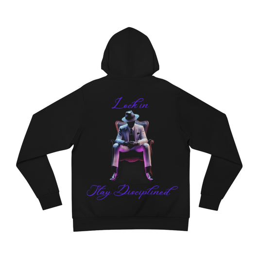 Obsidian Black Grind Mode Hoodie – "Lock In, Stay Disciplined" Performance Pullover with Drawstrings & Kangaroo Pocket