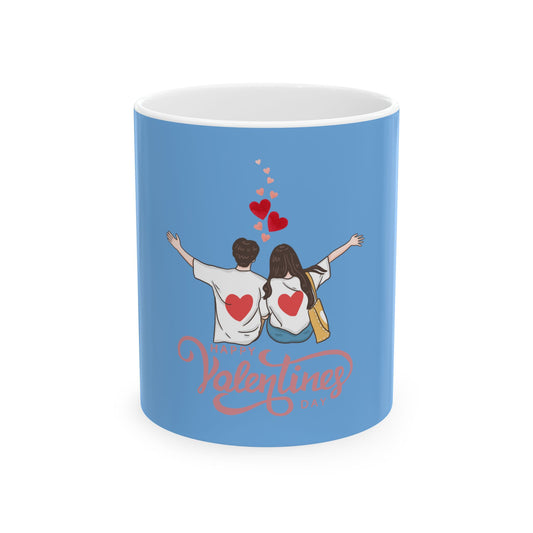 Happy Valentine's Day Ceramic Mug - Cute Couple Design (11oz) 💖☕🎁