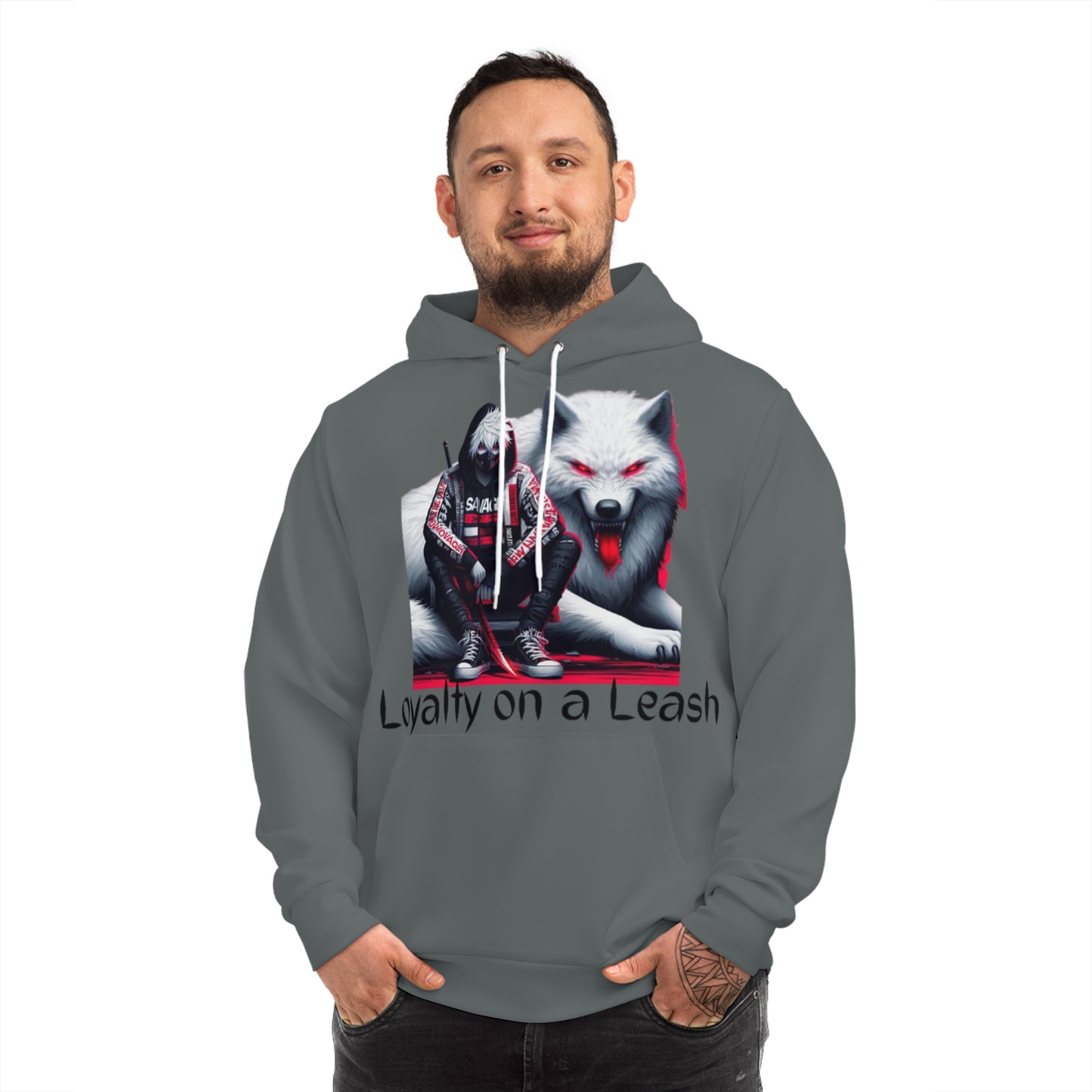 Ash Iron Grey Hoodie for Men & Women – "Loyalty on a Leash" Wild Wolf Statement Wear