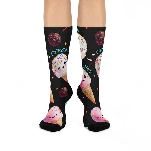 Cushioned Crew Socks Cute Ice Cream