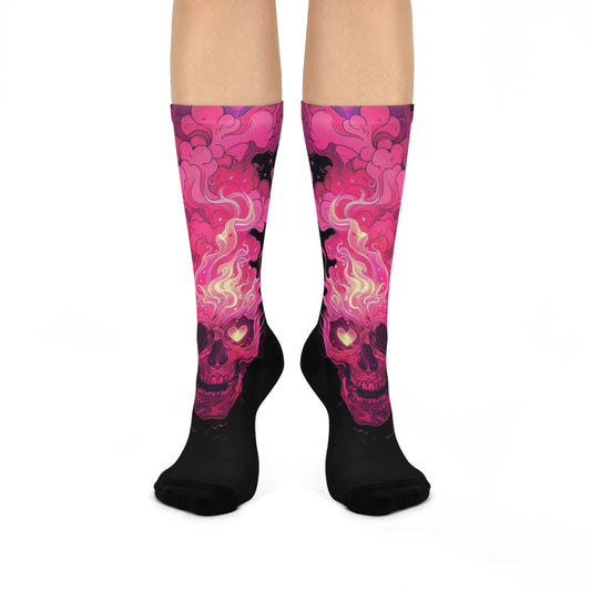 💀 Gothic Skull Cushioned Crew Socks – Colorful Halloween & Everyday Wear with Bold Skull Design