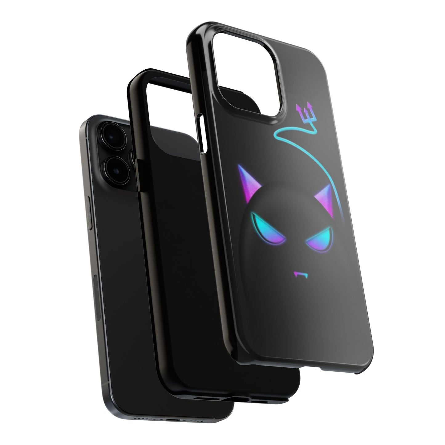 Demonic Cat Tough Phone Case - Cute & Edgy Phone Protection for Cat Lovers