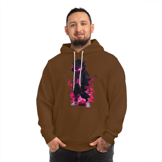 Cocoa Ember Hoodie for Men & Women – Faceless Inferno Icon with Pink Flames Urban Wear