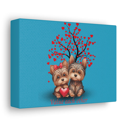Value Each Other Canvas Gallery Wrap – Adorable Pet Art for Animal Lovers