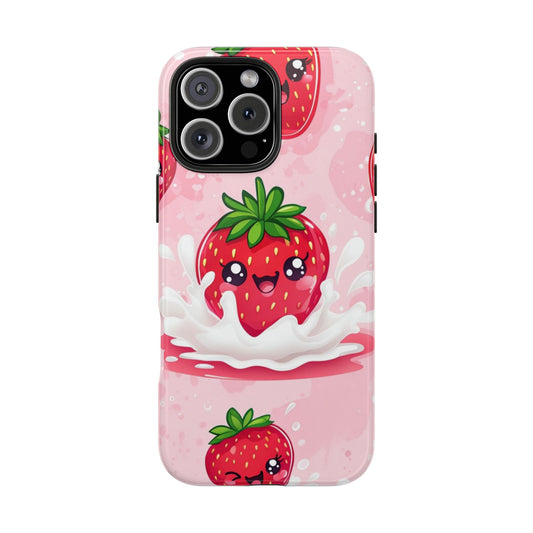 Kawaii Strawberry Tough Phone Case - Cute & Durable Protection