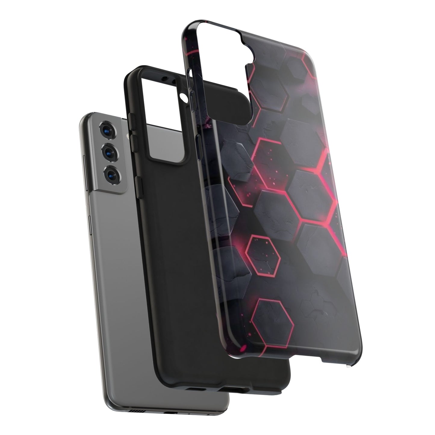 Stylish Tough Phone Cases with Hexagonal Design - Durable Protection for Tech Lovers