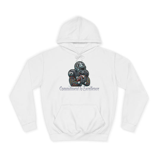 Jet Black NFL Men’s Hoodie – "Commitment to Excellence" Game Day Football Sweatshirt with Drawstrings & Kangaroo Pocket