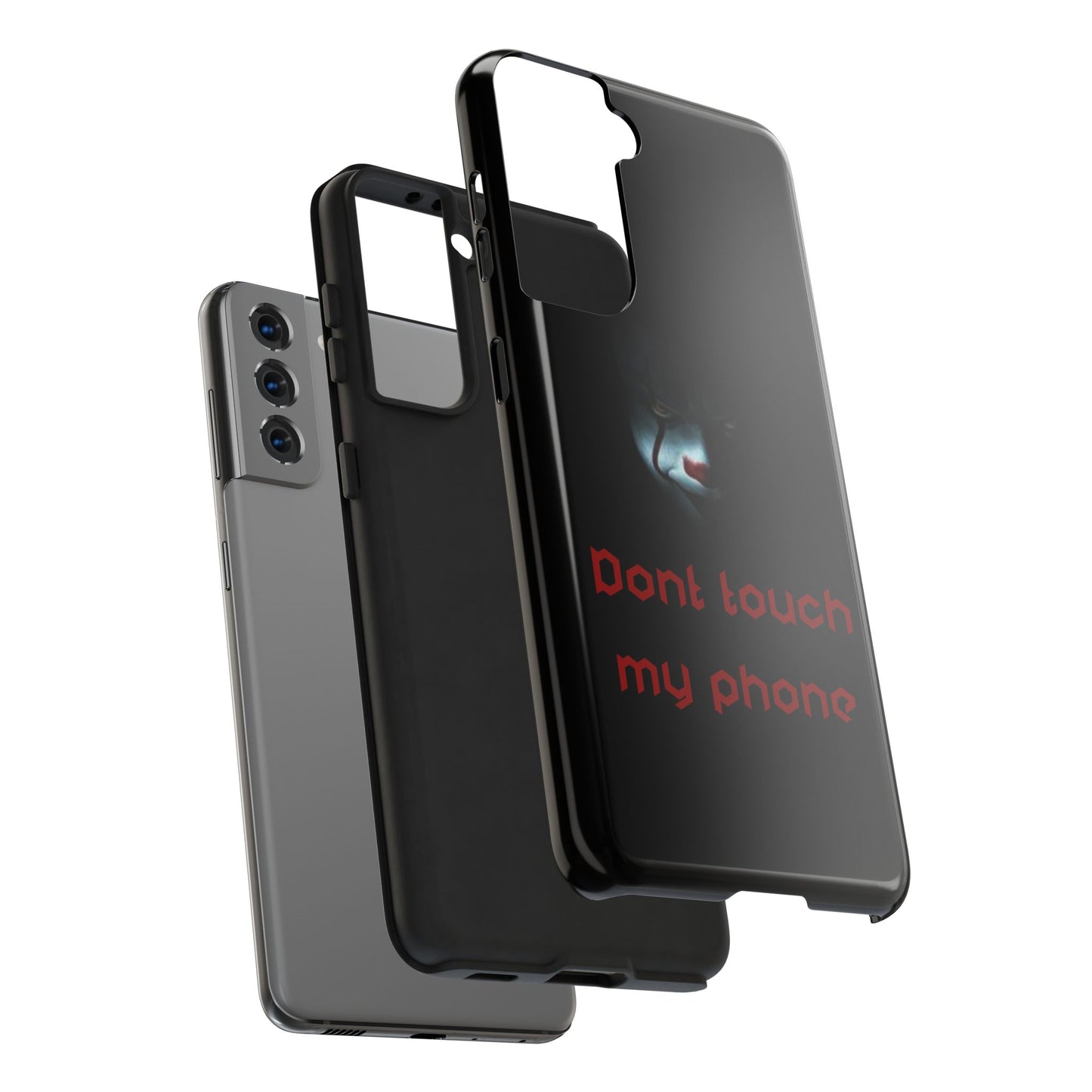 🤡 Creepy Clown Tough Phone Case – "Don’t Touch My Phone" Design for iPhone & Android