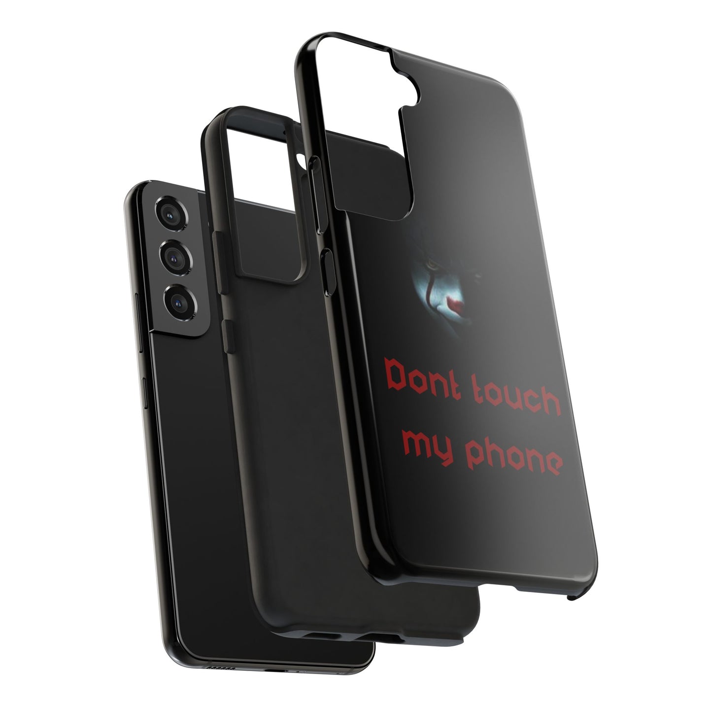 🤡 Creepy Clown Tough Phone Case – "Don’t Touch My Phone" Design for iPhone & Android