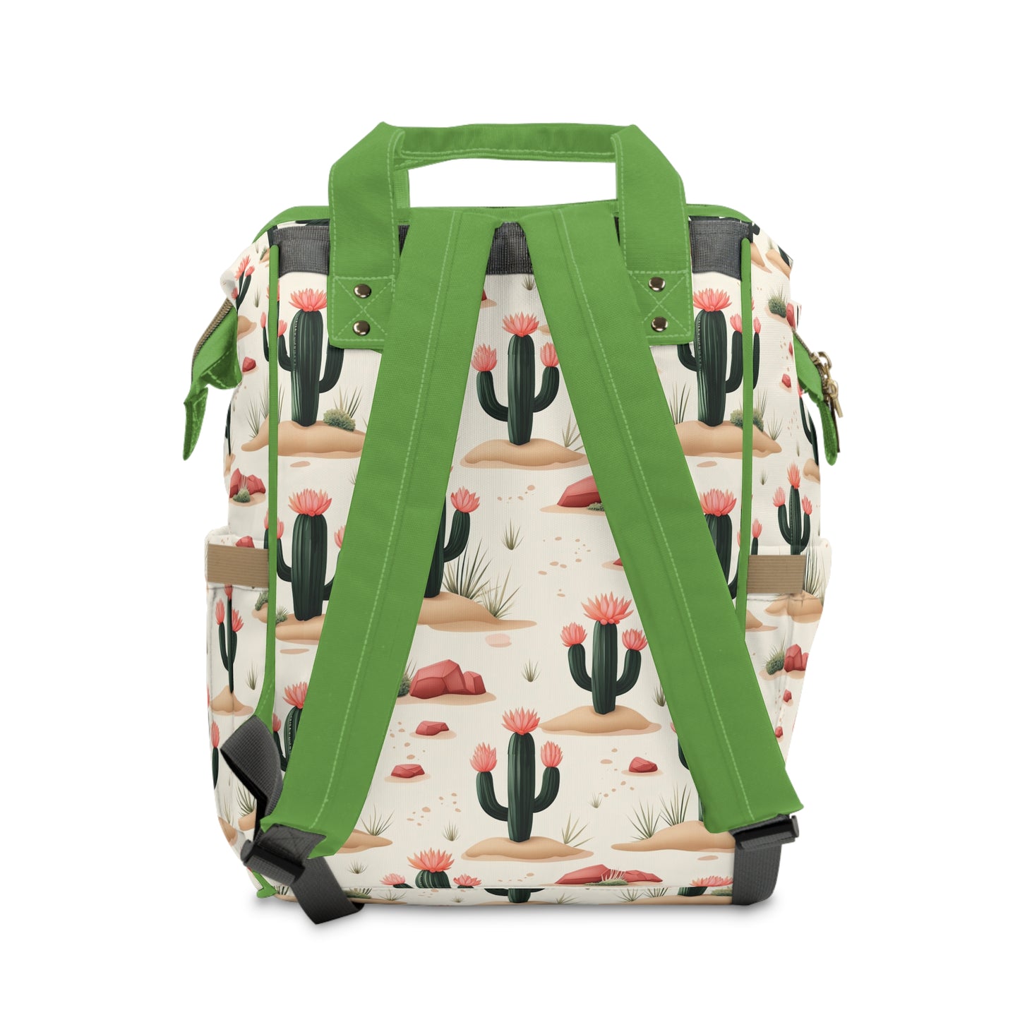 Cactus Print Multifunctional Diaper Backpack – Stylish & Practical Baby Bag 🌵👜