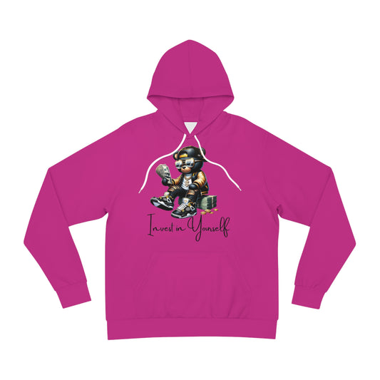 Magenta Blaze Hoodie for Men & Women – "Invest in Yourself" Empowerment Bear Statement Wear