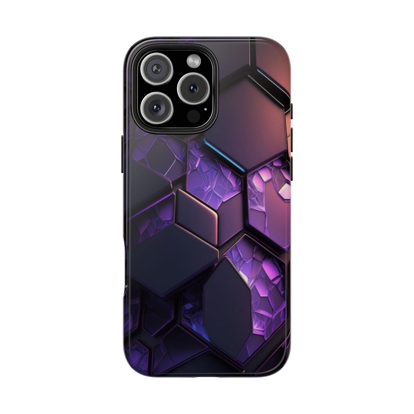 Hexagonal Tough Phone Case - Vibrant Protective Design for Tech Enthusiasts