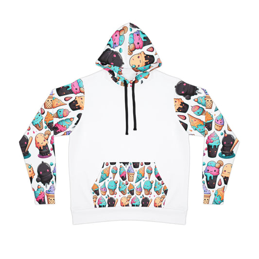 🍦 Playful Ice Cream Cuties White Hoodie – Fun & Cute Design for Fitness & Everyday Wear