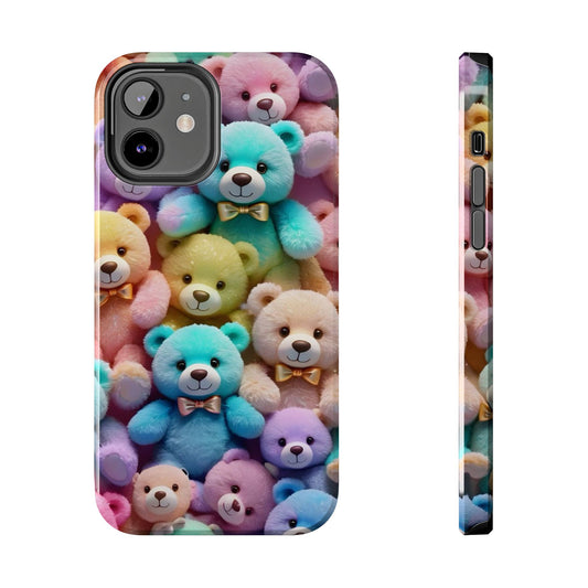 "Cute Teddy Bear Tough Phone Case – Colorful Plush-Inspired Protective Cover for iPhone & Android"