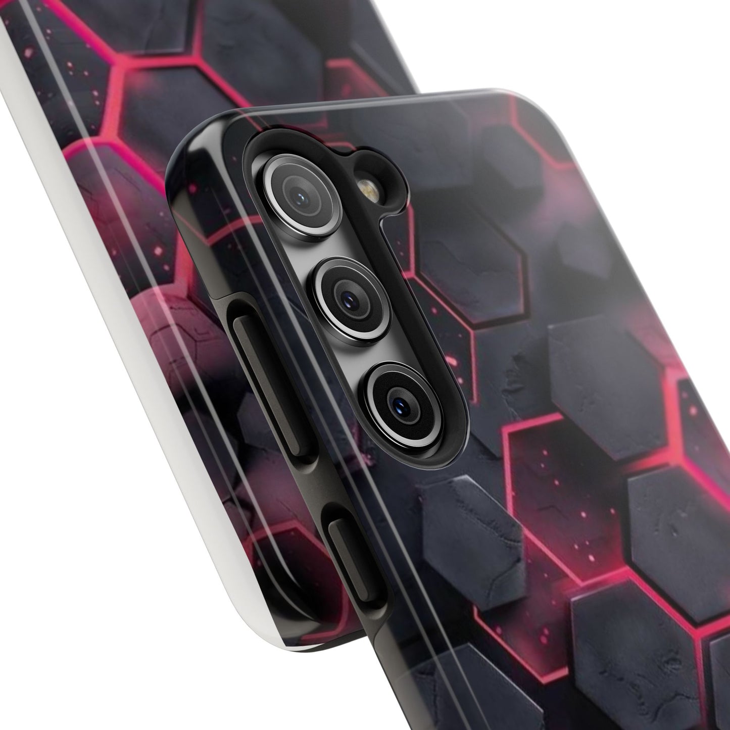 Stylish Tough Phone Cases with Hexagonal Design - Durable Protection for Tech Lovers