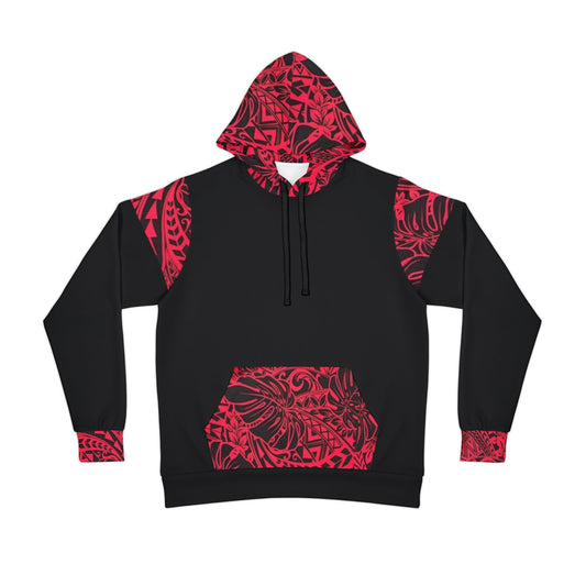 🔥 Tribal Black and Red Hoodie – Bold & Stylish Streetwear for Men & Women