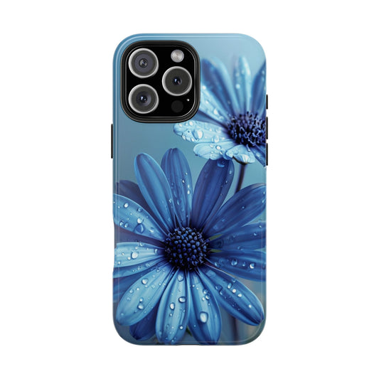 Blue Floral Tough Phone Case - Durable & Stylish Protection