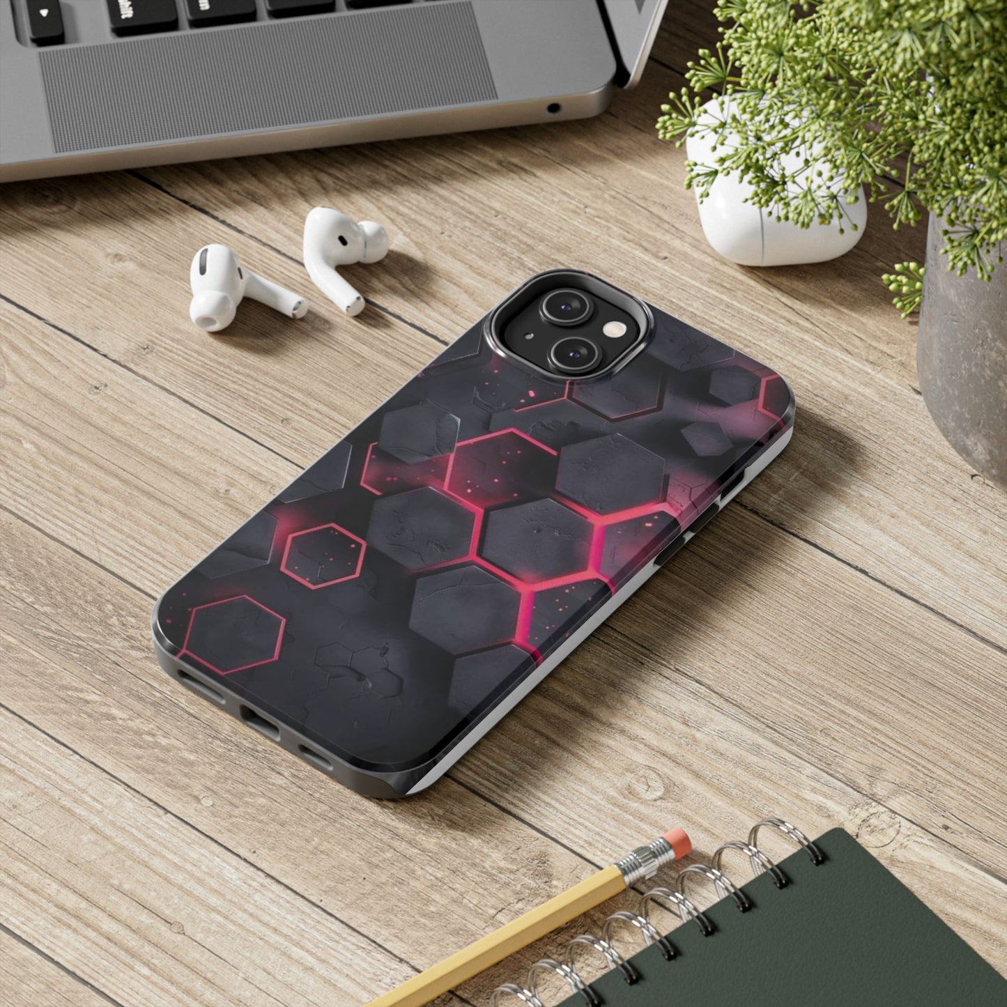 Stylish Tough Phone Cases with Hexagonal Design - Durable Protection for Tech Lovers