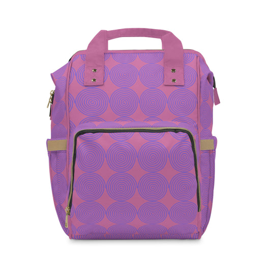 🌀 Stylish Diaper Backpack with Spiral Pattern – Trendy & Functional for Parents 🎒