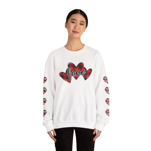 Pearl White Hearts Sweatshirt for Women – Romantic Cozy Love-Inspired Pullover