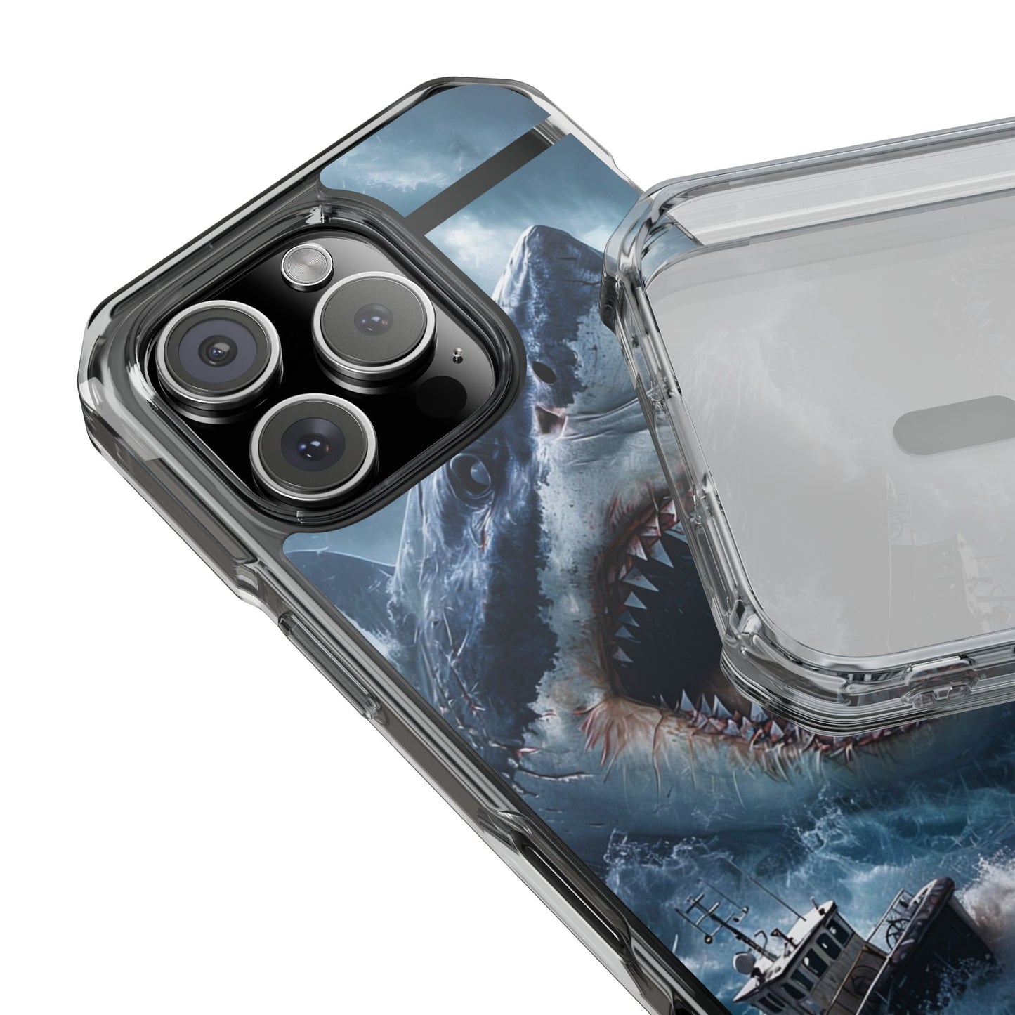 Shark Attack Magnetic Clear Impact Case – Ocean Adventure Phone Cover