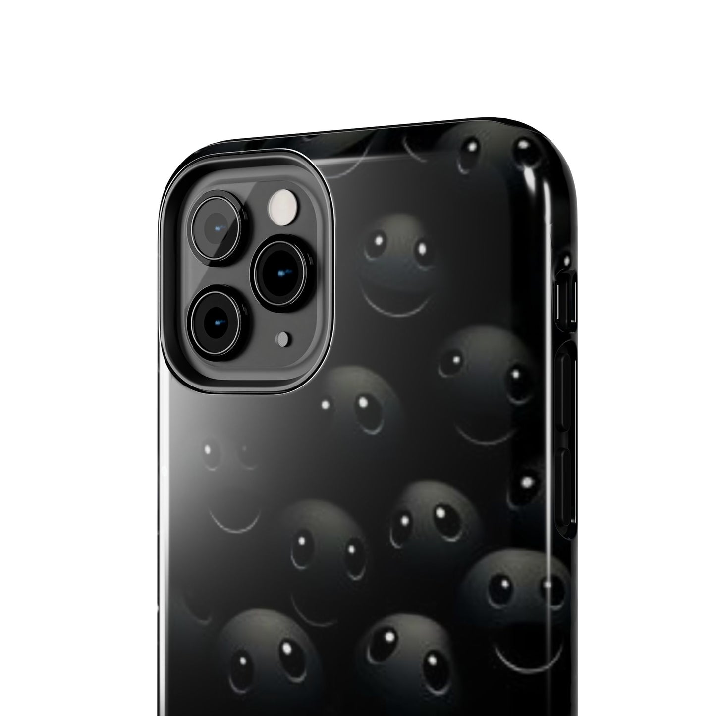 😊 Cute Smiley Face Black Tough Phone Case – Fun & Durable Protection for iPhone & Android