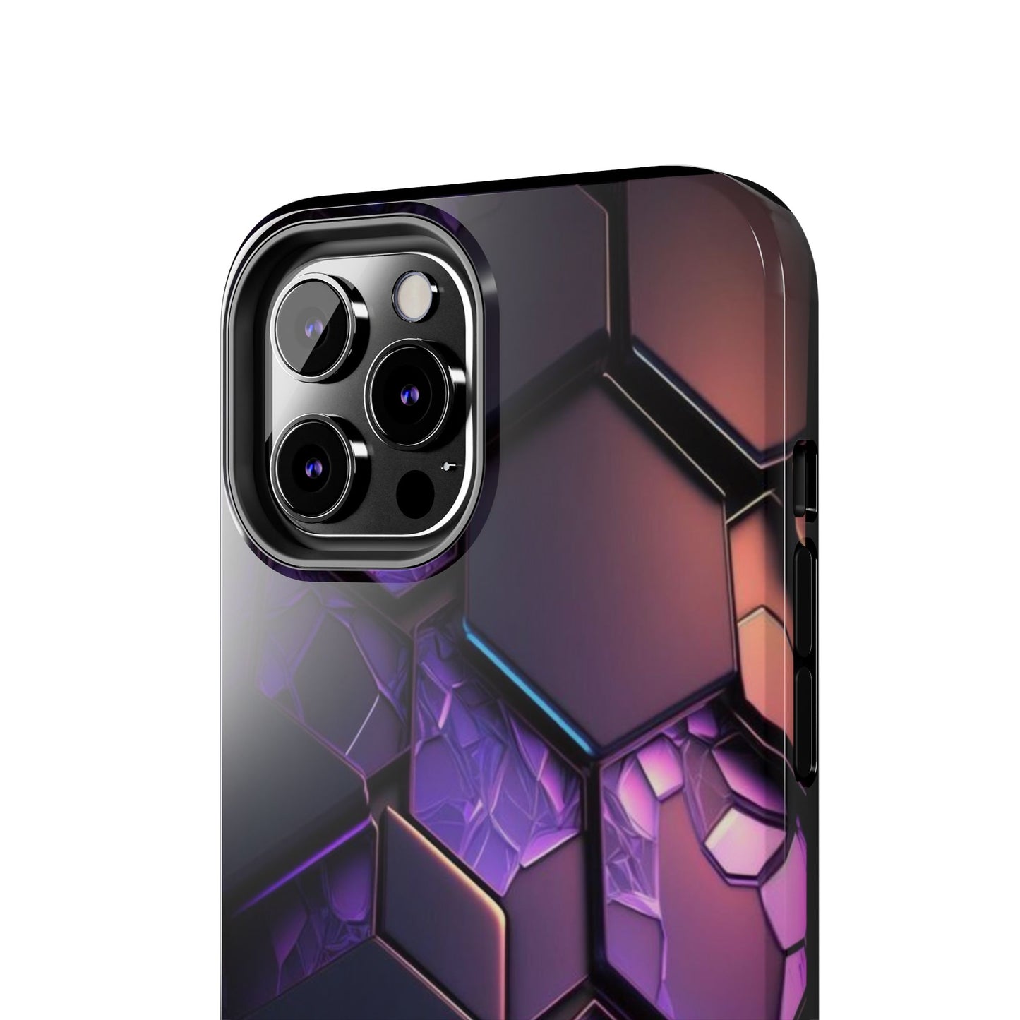 Hexagonal Tough Phone Case - Vibrant Protective Design for Tech Enthusiasts