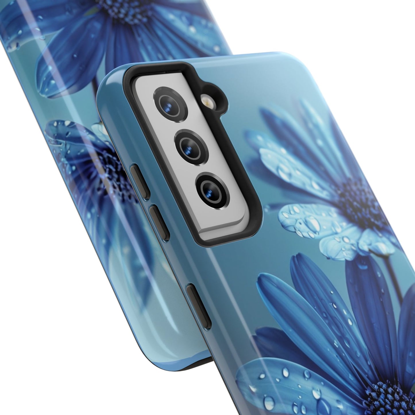 Blue Floral Tough Phone Case - Durable & Stylish Protection