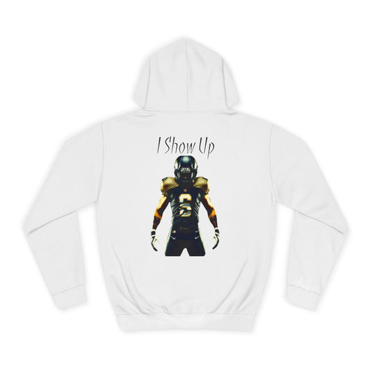 White Ice Hoodie for Men – When They Need Me Graphic with Drawstrings & Kangaroo Pocket