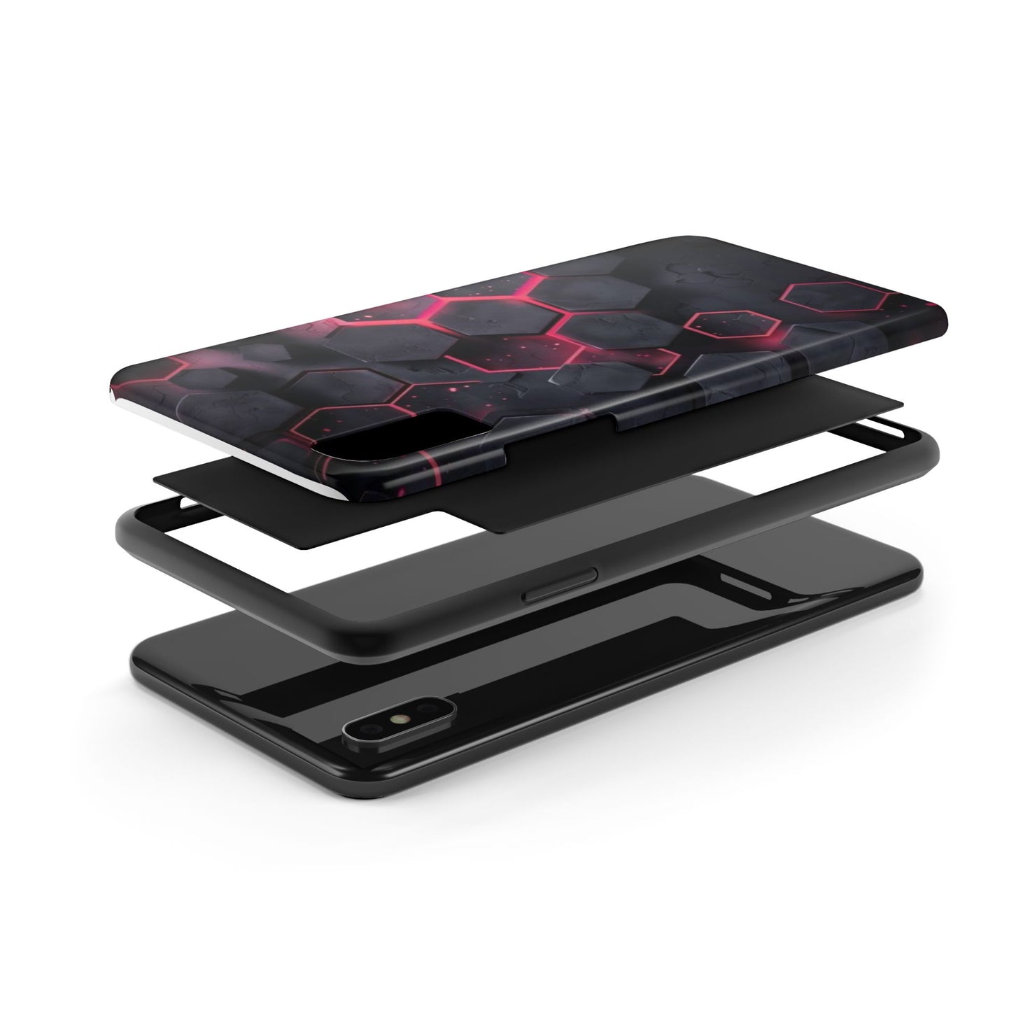 Stylish Tough Phone Cases with Hexagonal Design - Durable Protection for Tech Lovers