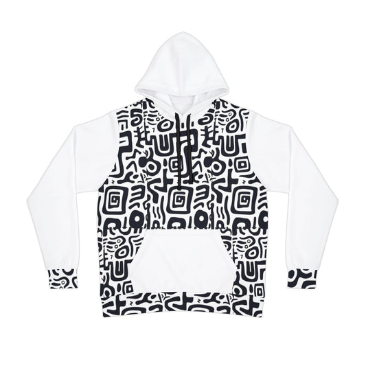 🔥 Bold Black & White Tribal Print Hoodie – Trendy Streetwear for 2025