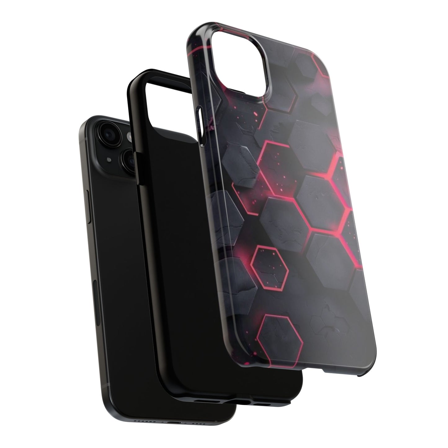 Stylish Tough Phone Cases with Hexagonal Design - Durable Protection for Tech Lovers