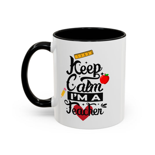 ☕ Teacher’s Keep Calm Coffee Mug – Fun & Motivational Gift for Teacher Appreciation Day 🍎✨