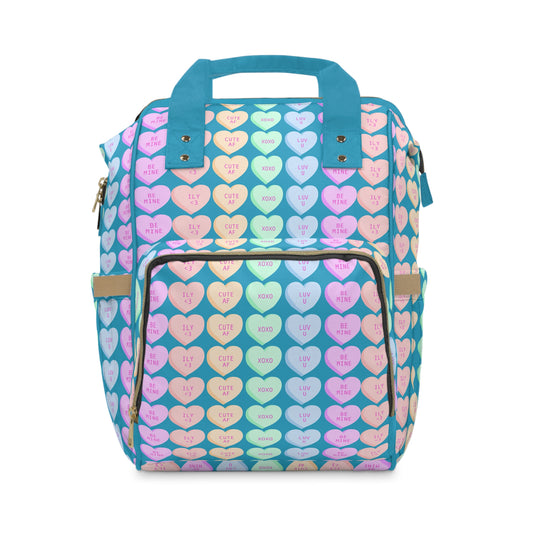 Adorable Hearts Multifunctional Diaper Backpack – The Ultimate Baby Shower Gift & Family Outing Essential for Trendy Moms!