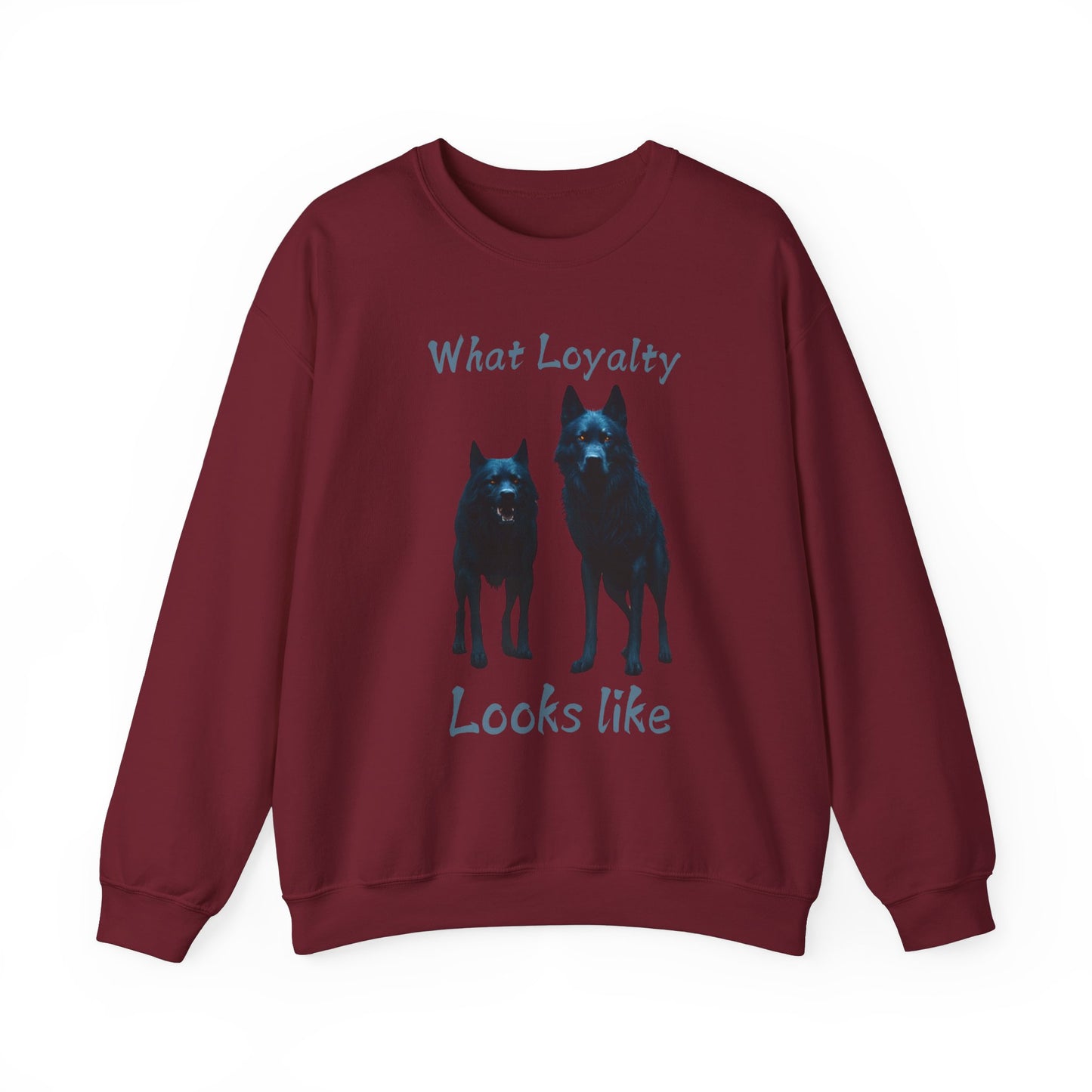 🐾 Funny Dog Lover Red Sweatshirt – "What Loyalty Looks Like" Design for Dog Owners & Pet Lovers