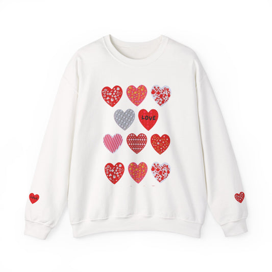 Ivory Cloud White Sweatshirt for Women – Love Hearts Cozy Everyday Sweater
