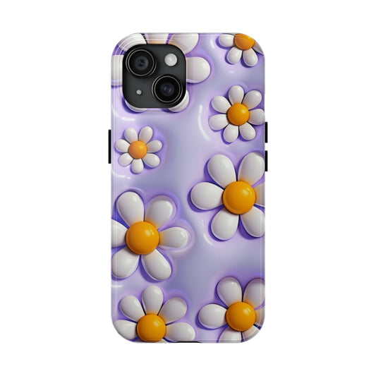 🌼 Floral Tough Phone Case – Vibrant Daisy Spring Design, for iPhones & Androids