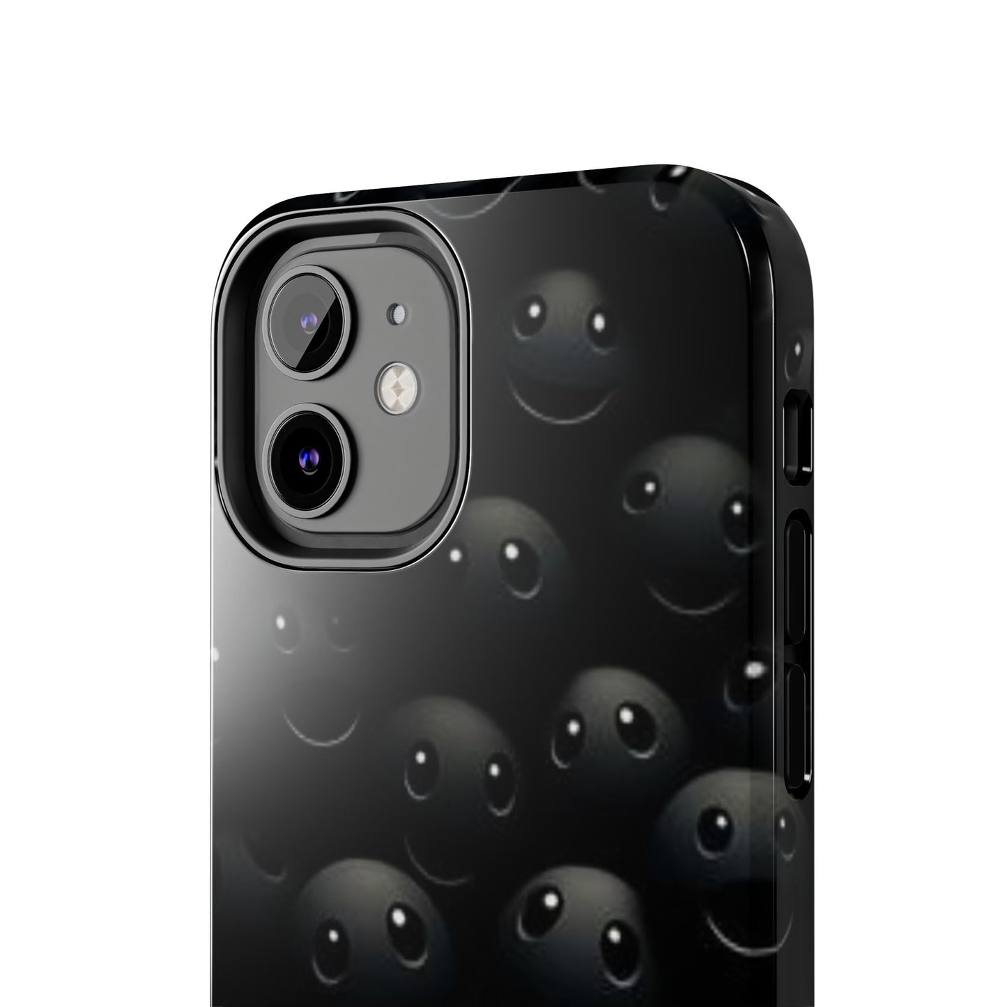 😊 Cute Smiley Face Black Tough Phone Case – Fun & Durable Protection for iPhone & Android