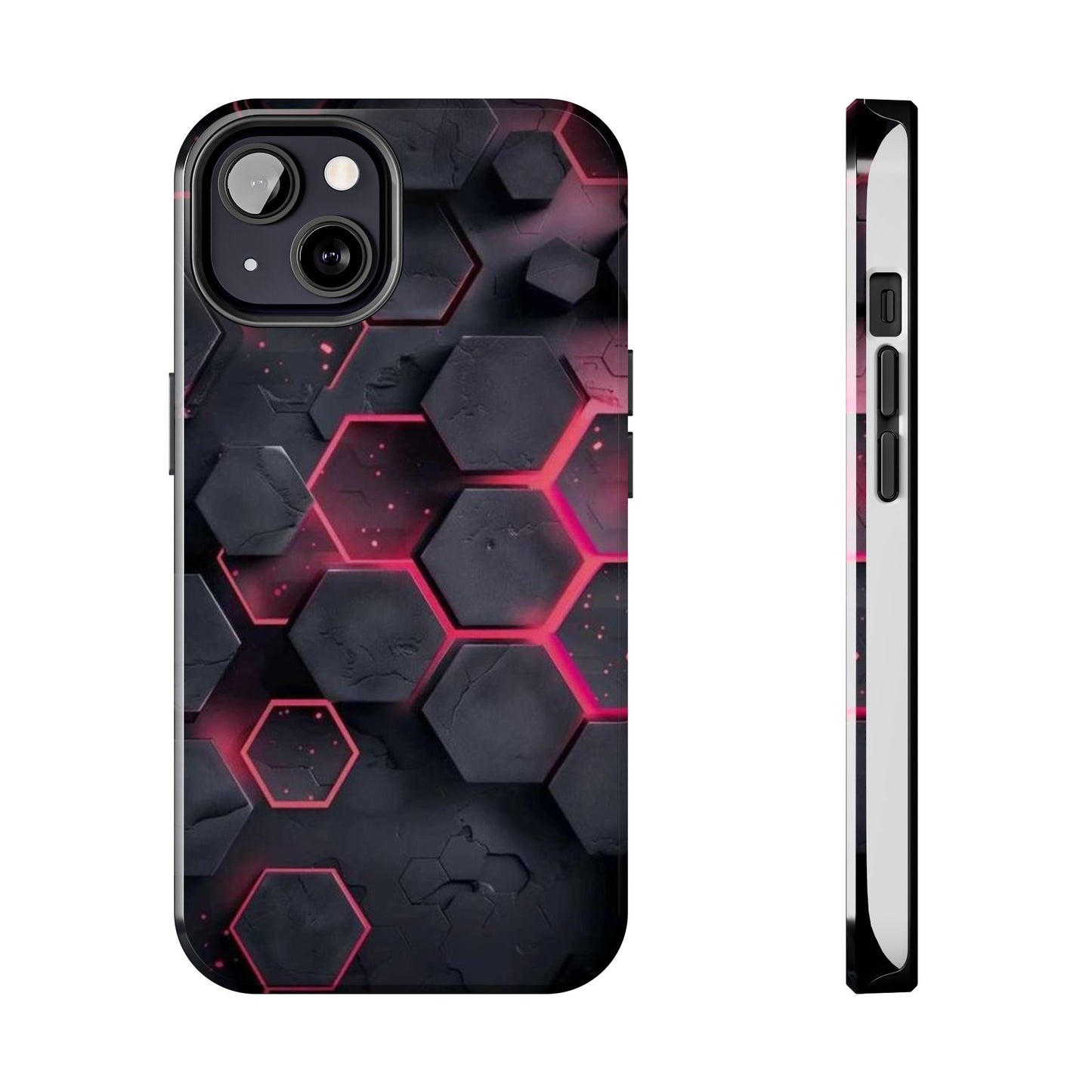 Stylish Tough Phone Cases with Hexagonal Design - Durable Protection for Tech Lovers