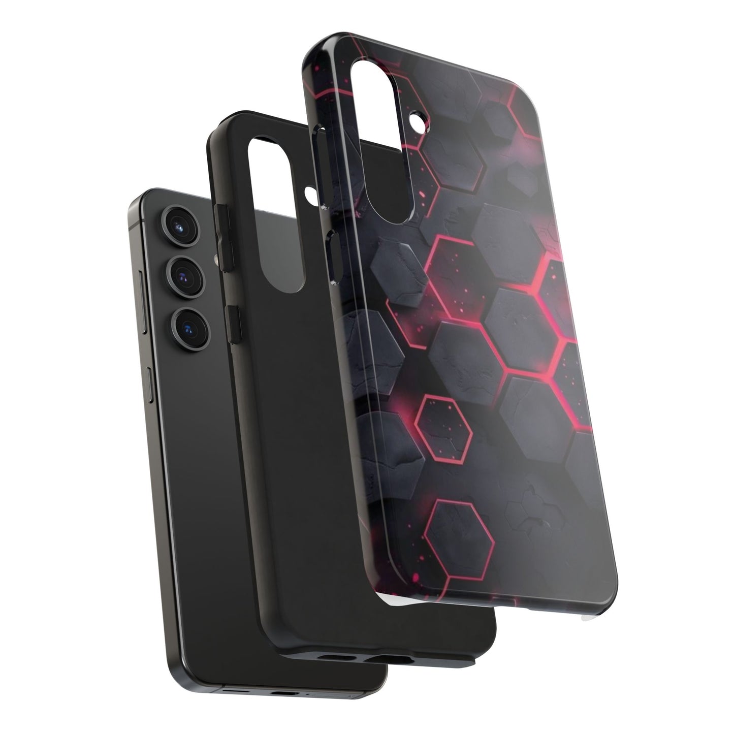 Stylish Tough Phone Cases with Hexagonal Design - Durable Protection for Tech Lovers
