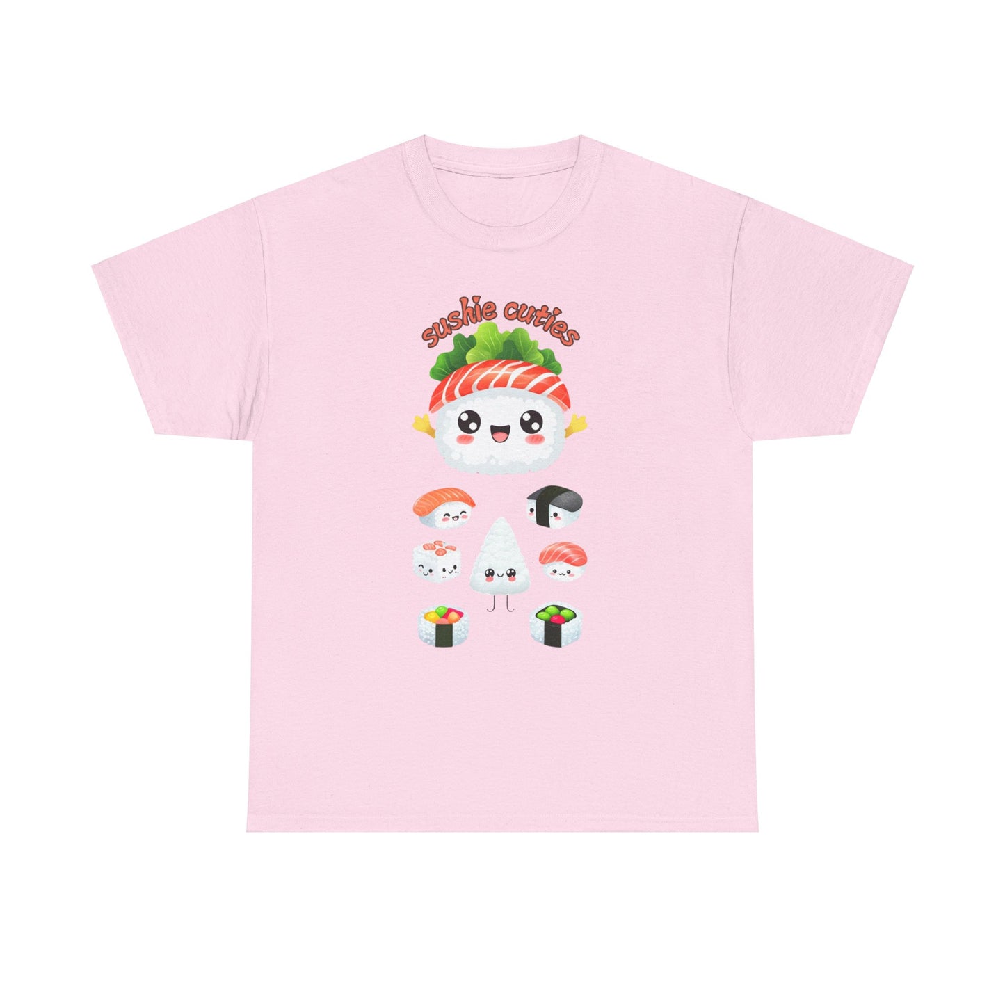Sushi Cuties Unisex Heavy Cotton Tee - Cute Sushi Graphic Tee for Food Lovers