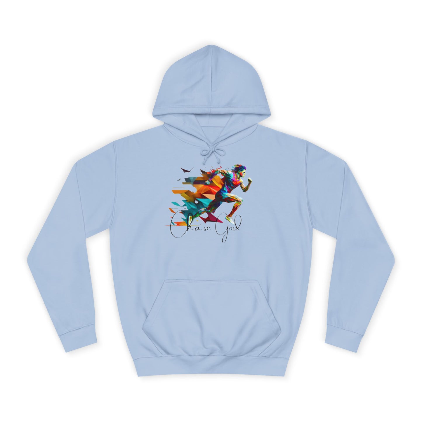 Angel White Faith Hoodie for Men – "Chase God, Inspire & Elevate" Spiritual Motivation Wear