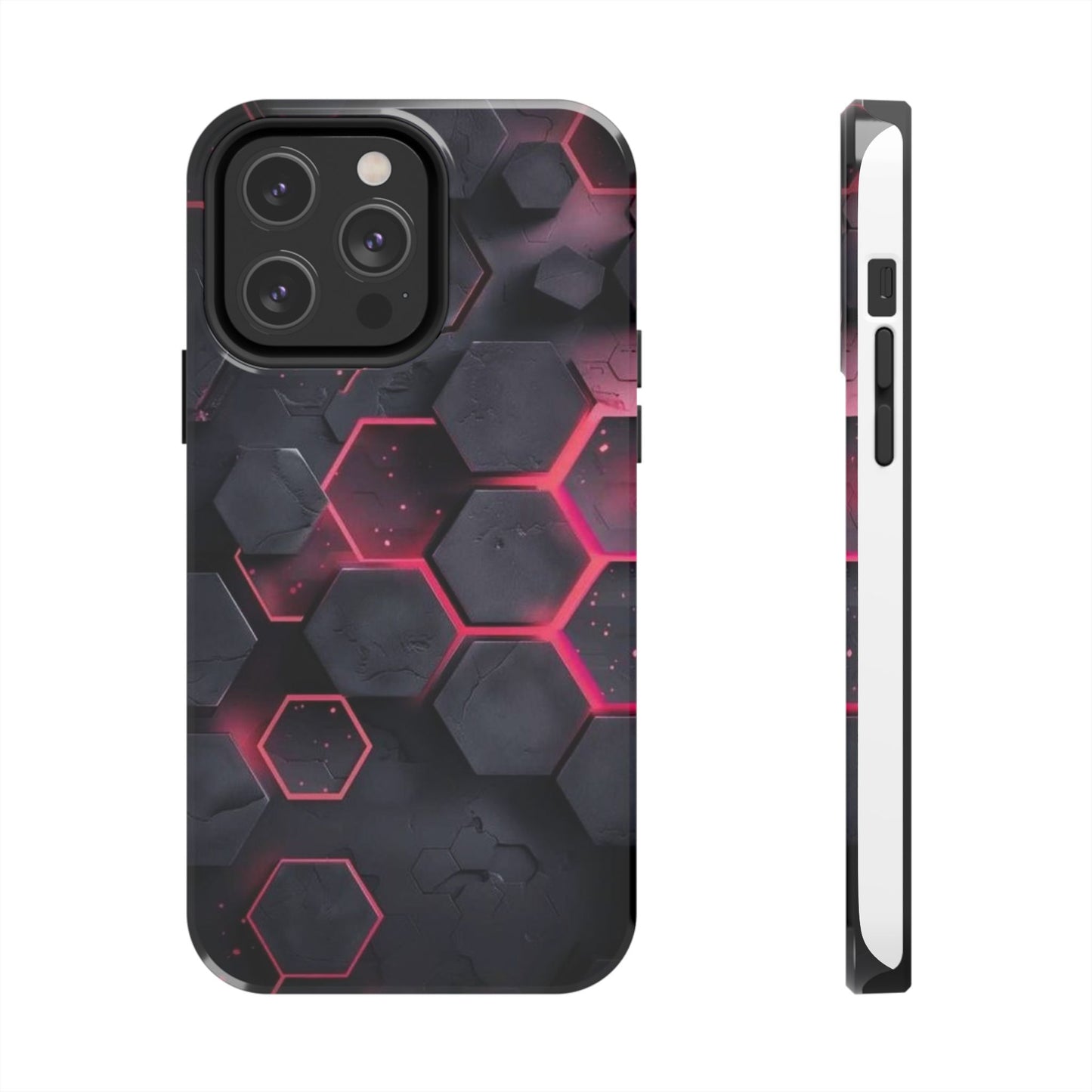 Stylish Tough Phone Cases with Hexagonal Design - Durable Protection for Tech Lovers