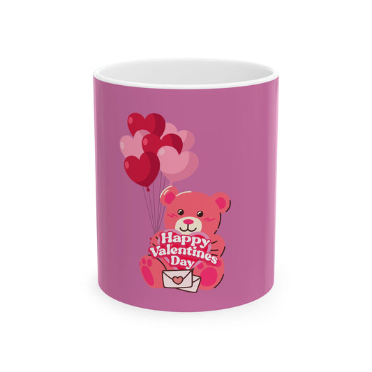 Valentine's Day Bear Ceramic Mug - Cute 11oz Coffee Cup with Love Balloons 🐻💖☕