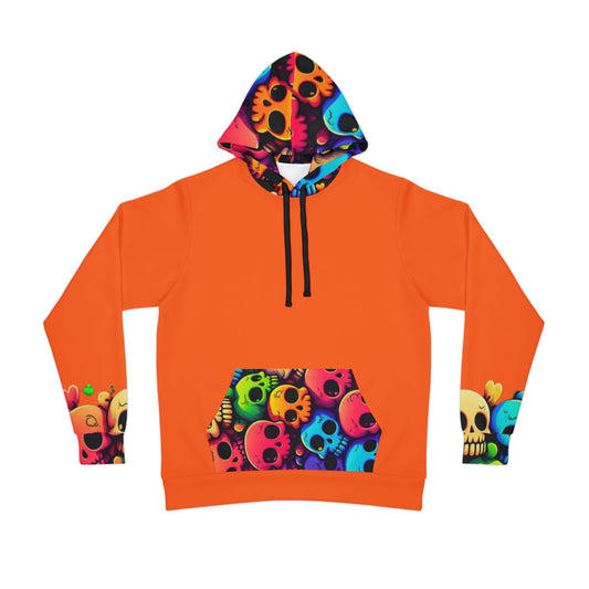 🧡💀 Colorful Skulls Orange Hoodie – Bold & Edgy Streetwear for Men & Women