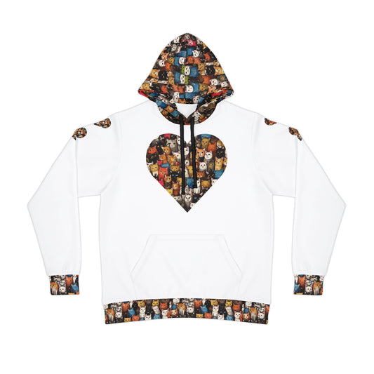 🐾 Heartfelt Animal Print Athletic Hoodie – Cozy White Hoodie for Pet Lovers & Animal Enthusiasts 🤍✨