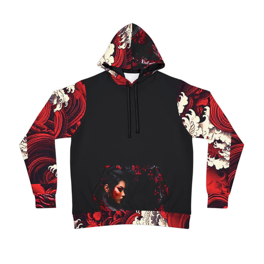 "Red & Black Dragon Hoodie – Bold Chinese-Inspired Design with Mythical Dragon Art"