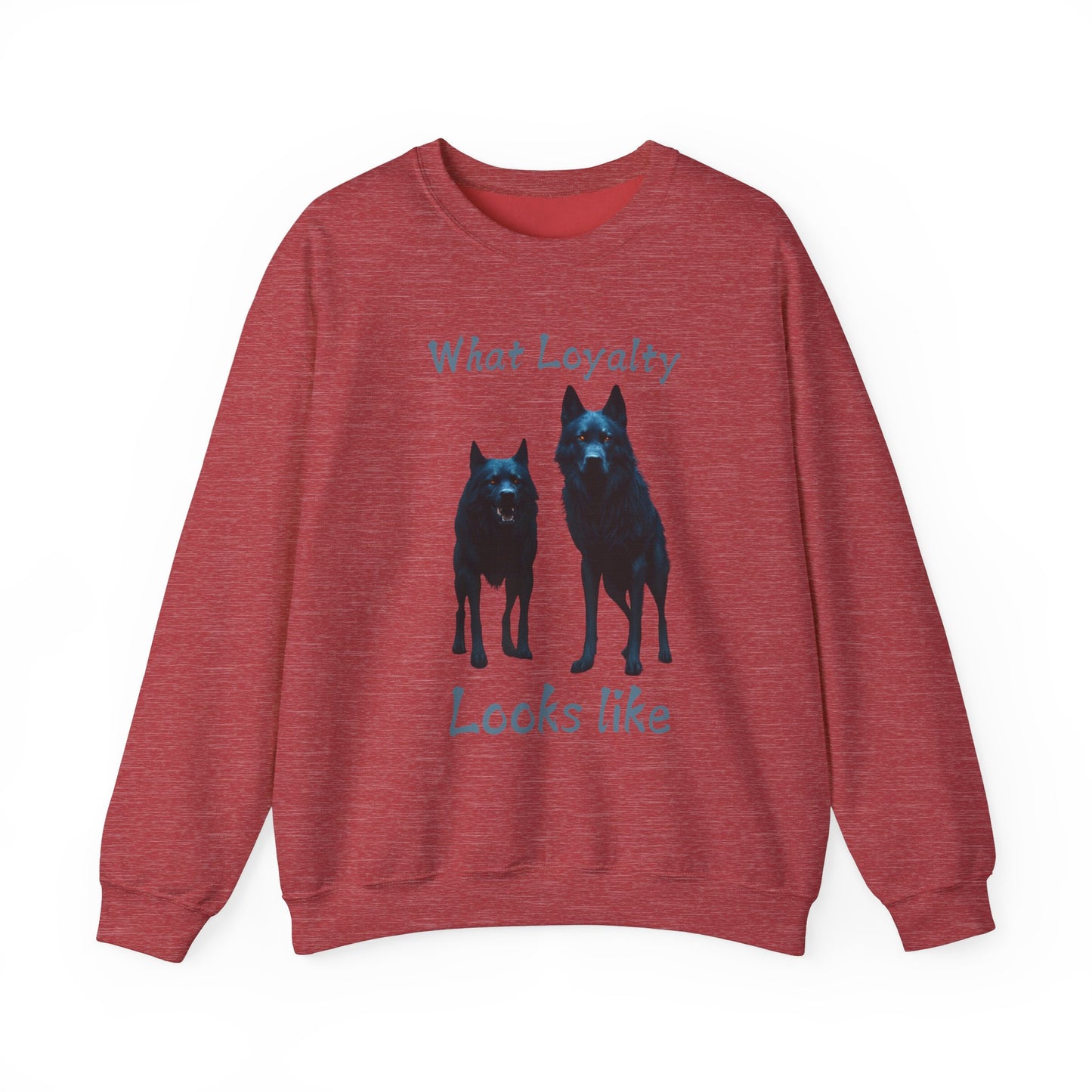 🐾 Funny Dog Lover Red Sweatshirt – "What Loyalty Looks Like" Design for Dog Owners & Pet Lovers